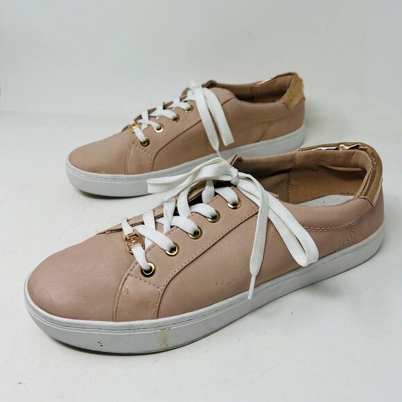 Liz Claiborne Metallic Tip Sneaker Fashion Casual Dusty Rose Lace Up - 10 - Picture 3 of 6
